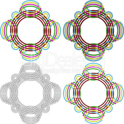 Four circular forms same as a wicker pattern