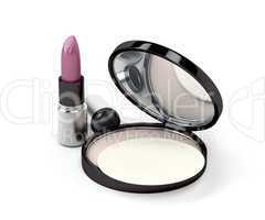 Compact powder and lipstick