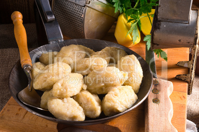 szare kluski - Polish potato dumplings