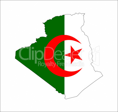 algeria flag map