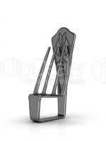 Stuhl aus einer gebogenen Gabel