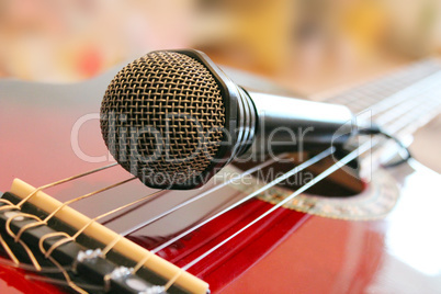 guitar and microphone