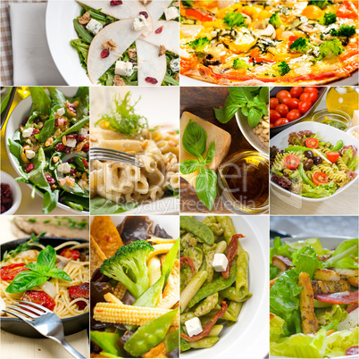 healthy and tasty Italian food collage