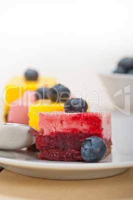 strawberry and mango mousse dessert cake