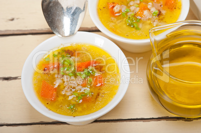 Syrian barley broth soup Aleppo style