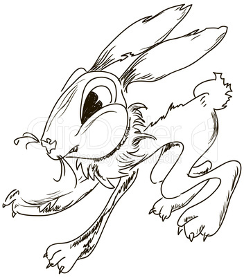 Evil cartoon rabbit