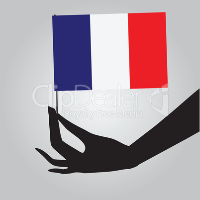 Hand with France flag