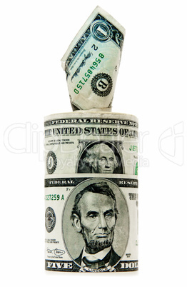 banknotes dollars on white background