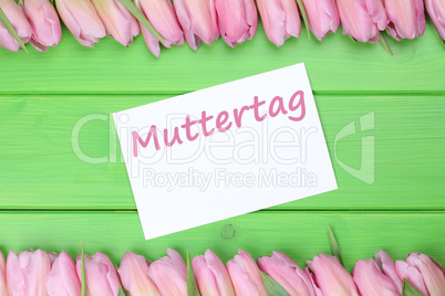 Tulpen Blumen zum Muttertag mit Grußkarte