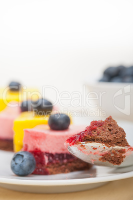 strawberry and mango mousse dessert cake