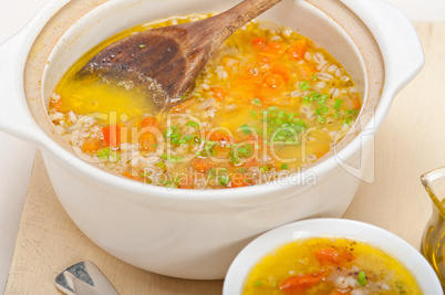 Syrian barley broth soup Aleppo style