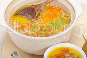 Syrian barley broth soup Aleppo style