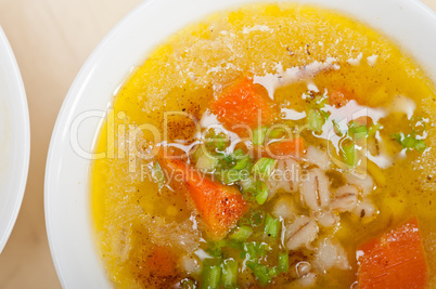 Syrian barley broth soup Aleppo style