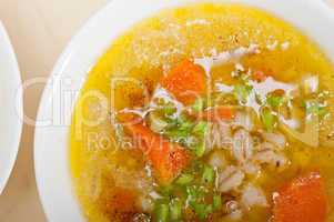 Syrian barley broth soup Aleppo style