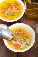 Syrian barley broth soup Aleppo style