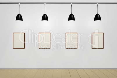 Rooms with lamps and blank wall image