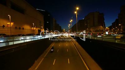 Night traffic timelapse in Barcelona (Spain)