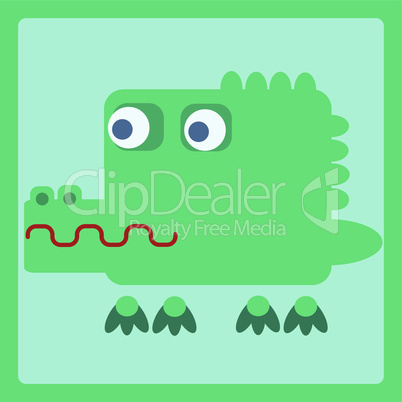 crocodile stylized cartoon icon