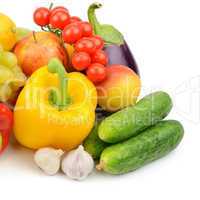 fruits and vegetables isolated on white background