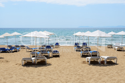 The beach of luxury hotel, Peloponnes, Greece