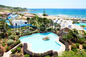 The beach at luxury hotel, Peloponnes, Greece