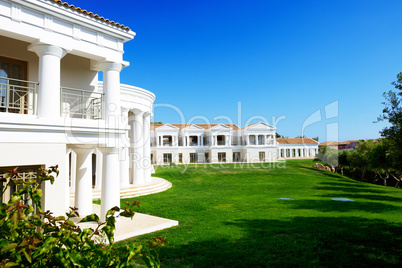 The building of luxury hotel in traditional Greek style, Pelopon