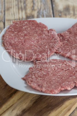 Homemade hamburger patties