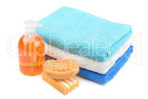 Towel, soap, shampoo