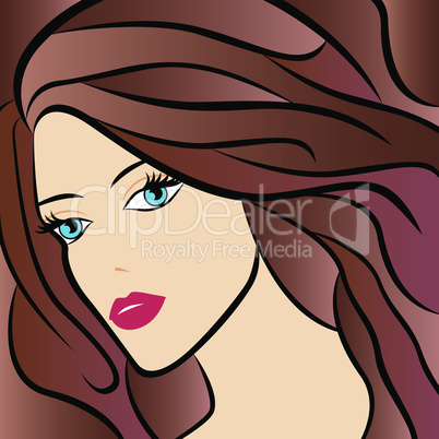 Abstract female with brown hair