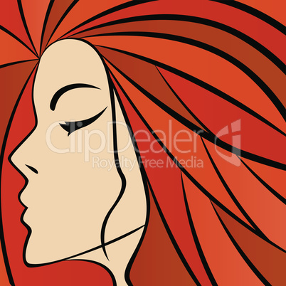 Abstract women with fiery hair