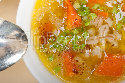 Syrian barley broth soup Aleppo style