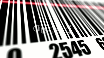 Closeup of scanner scanning barcode