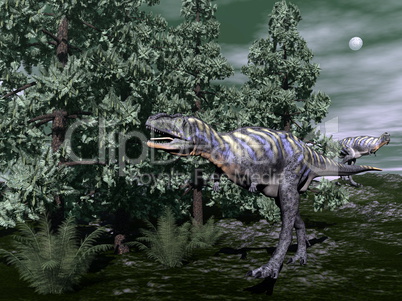 Aucasaurus dinosaur running - 3D render