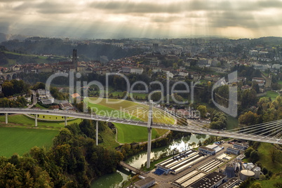Aerial view of Fribourg, Switzerland