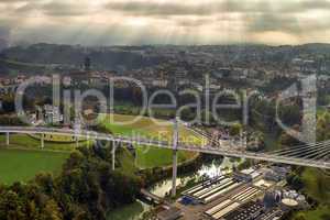 Aerial view of Fribourg, Switzerland