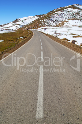 hill in   africa morocco the wild angle asphalt street white lin