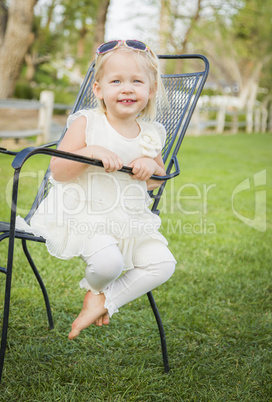 Cute Playful Baby Girl Portrait Outside at Park