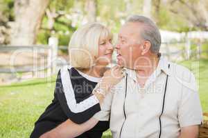 Affectionate Senior Couple Portrait At The Park