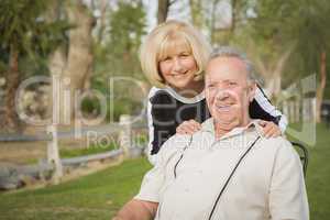 Affectionate Senior Couple Portrait At The Park