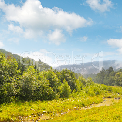 picturesque mountain valley and creek