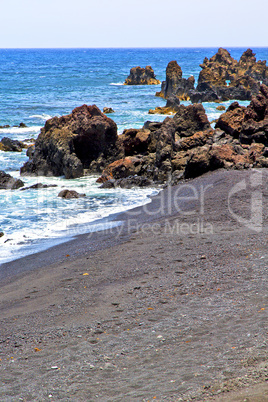 hervideros brown rock in white coast   water   summer