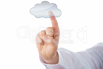 Cutout Of A Male Finger Touching A Void Cloud Icon