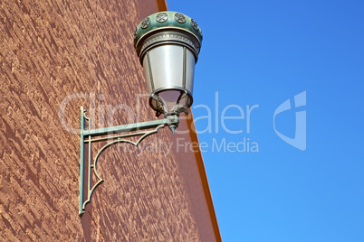 street lamp in morocco  and decoration  brick