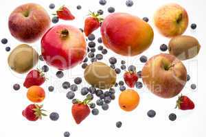 Variety Of Fruit Islolated On White Background