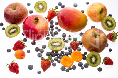 Selection Of Various Fruits Isolated On White