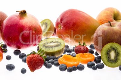 Exotic And Nontropical Fruit Isolated Over White