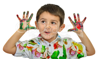 Hands in paint