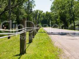 Short fence posts with steel lines