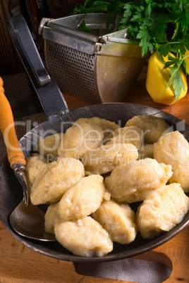 szare kluski - Polish potato dumplings