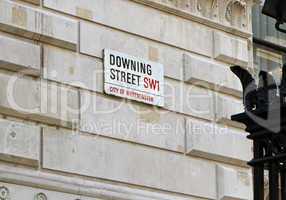 Strassenschild der Downing Street, London